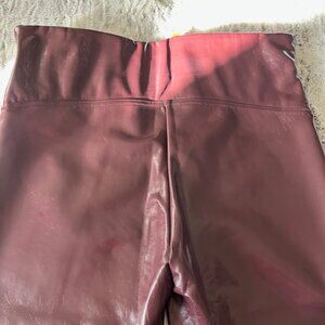 NWT Spanx Faux Patent Ruby Leggings XL PETITE